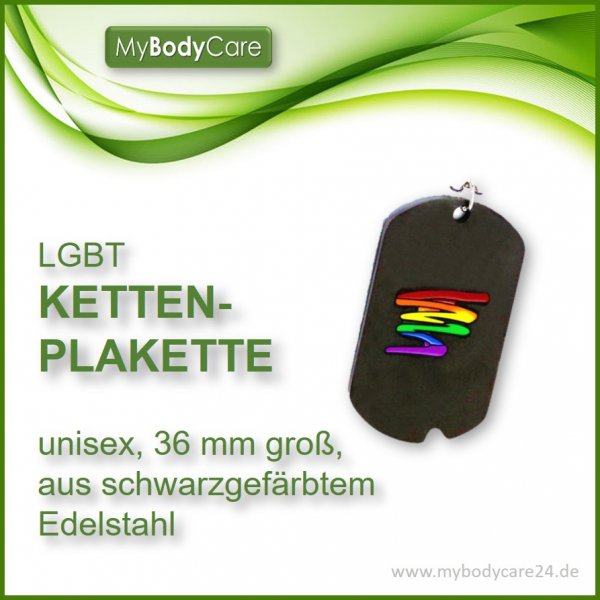 LGBT Kettenanhänger Plakette schwarz