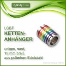 LGBT Regenbogen-Kettenanhänger, rund aus Edelstahl